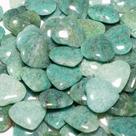 10 Corações para Pingente de Pedra Quartzo Verde Aventurina Furado - 25x23mm