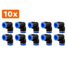 10 Cotovelos União Conexão Emenda 10mm PU Pneumática Engate Rápido