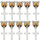 10 Crucifixos + 10 Entremeios Coração Maria Niquel Resinado