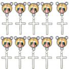 10 Crucifixos + 10 Entremeios Nossa Senhora Lagrimas Niquel