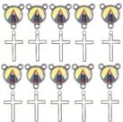 10 Crucifixos + 10 Entremeios Nossa Senhora Nazare Niquel