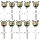 10 Crucifixos + 10 Entremeios Santa Luzia Niquel Resinado