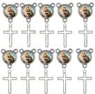10 Crucifixos + 10 Entremeios Santo Antonio Niquel Resinado