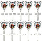 10 Crucifixos + 10 Entremeios Santo Expedito Niquel Resinado