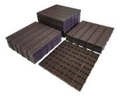 10 Decks Madeira Plástico Encaixe Modular Piscina Sacada - Marrom