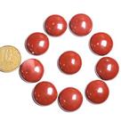 10 Discos Cabochão de Pedra Jaspe Vermelho Natural de 22mm para Pingente