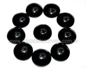 10 Discos Cabochão para Pingente de Pedra Obsidiana Negra Lapidada Calibrada 22 mm