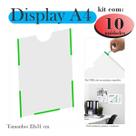 10 Display a4 expositor porta folha quadro aviso parede PETG 10 Display a4 expositor porta folha quadro aviso parede PETG