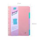 10 Divisórias Para Caderno Argolado Fichário ColoridasTranslúcida Tom Pastel Furação Universal Desing Moderno