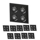 10 Embutido Recuado P/ 4 Lâmpadas AR111 Preto Save Energy