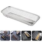 10 Escorredor Em Inox Retangular Cesta Fritura Pote Alimento