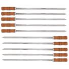 10 Espetos Espada 40cm De Inox Cabo Madeira - Resistente 10 Espetos Espada 40cm De Inox Cabo Madeira - Resistente