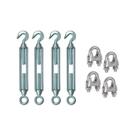 10 Esticadores P/ Cabo De Aço 3/16 + 10 Grampos Clips 1/8