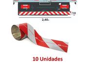 10 faixa refletiva parachoque caminhão carreta van aprovada denatran 2.40mx10cm - sherman