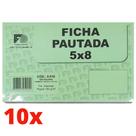 10 Fichas Pautada 5x8 Branco 150g