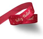 10 Fita Cetim Feliz Natal Vermelho 22mm 10 Metros Atacado