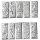10 Forma 3d Tijolo Rockface Traverte 30x10cm ABS 2mm Molde 3d Para Cimento 672