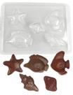 10 Forma Simples Frutos Dos Mar 03 Molde Chocolate Marinho