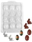 10 Forma Simples Pascoa Mini Coelho E Ovo Molde Decorativo