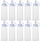 10 Frascos Plásticos para Molhos 250ml Tubo Bisnaga de Maionese Ketchup Transparente Plasvale