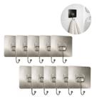 10 Ganchos Metal Adesivo Resistente Forte Fixação Parede sem Furos 10 Ganchos Metal Adesivo Resistente Forte Fixação Parede sem Furos
