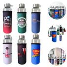 10 Garrafas de Vidro C/ Alça Capinha Personalizada Não Vaza 400ml