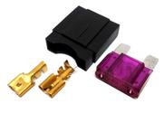 10 Kit Porta Fusível Max Grande e 10 Fusíveis Max 100 Amper