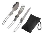 10 Kits Talheres De Metal Dobráveis Camping Faca Garfo Colher