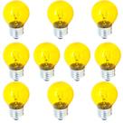 10 Lâmpada Bolinha Amarela 40w Incandescente E-27 127v