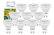 10 Lâmpada De Led Dicróica Mr16 Tdl 50 7w Gu10 Taschibra 2700k