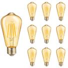 10 Lâmpada Filamento LED Retrô ST64 4W Luz Âmbar 220V Avant