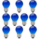 10 Lâmpada Mini Bolinha Azul 7w Incandescente E-27 220v