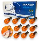 10 Lâmpadas Ambar Luz De Seta Pisca Laranja BA15s 1 Polo 12v 21w Pino Reto