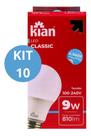 10 Lampadas Led E27 9w Branco-frio Luz Branca Bivolt 650ok