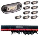 10 Lanterna Delimitadora LED Carreta Guerra Lateral Cristal