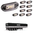 10 Lanterna Delimitadora LED Carreta Randon Lateral Cristal
