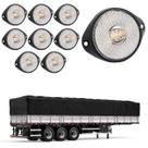 10 Lanterna Frontal Carreta LED Cristal 65mm c/ Sup. - Fio