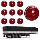 10 Lanterna Lateral Carreta LED Rubi 85mm Saída Conector