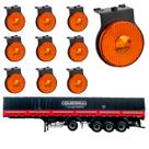 10 Lanterna Lateral Guerra LED Âmbar 65mm c/ Suporte - Fio