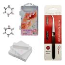 10 Lixas Bloco + Pinça Curvatura + 12 Presilhas E 100 Tips