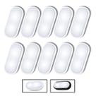 10 Luminária Arandela Tartaruga Led 8w Jardim Muro IP65 Bivolt Branco Frio Área Externa Parede Rampa Cor:Branca