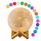 10 Luminária Para Quarto Lua Cheia 3d Abajur Led 7 Cores