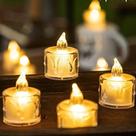 10 Luminária Vela De Led de Acrílico Luz Eletrônica 5cm Decorativa Para Festa Casamento