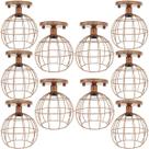 10 Lustres Teto Plafon Industrial Aramado Globo Retrô Luminária Sobrepor Vintage Agp Ilumini