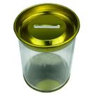 10 Mini Cofrinhos Plástico Tampa em Metal Dourado