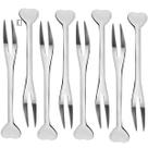 10 Mini Garfinho Talher Petisco Aperitivo Fondue Buffet Inox