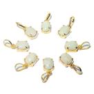 10 Mini Pingente Ponto de Luz Feldspato Cabochão na Garra