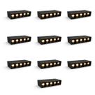 10 Mini Spot Led 10W Downlight 5 Fachos Preto Luz07