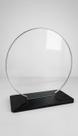10 Mini Troféus Redondo 8cm Acrílico Cristal Base Preta