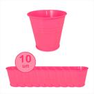 10 Mini vaso cachepot metal decoração festa BALDE ROSA ESCUR